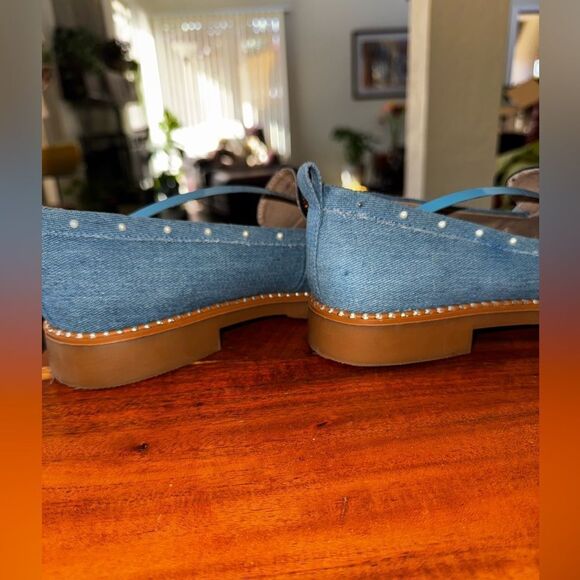 ✨Betsey Johnson Halliee Loafers – Size 9M – Rainbow Rhinestone Denim✨ - Picture 8 of 12